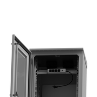 Gabinete de Exterior con Rack de 19" de 24U con Ventiladores y Termostato, Se envía el Gabinete Armado (Montaje a poste o torre se vende por separado).
