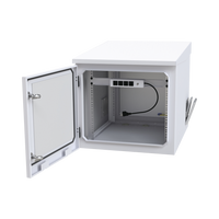 Gabinete PROFUNDO hasta 705 mm  de profundidad, de Exterior de 9UR con Ventiladores y Termostato, Se envía el Gabinete Armado, (Montaje a poste o torre se vende por separado).