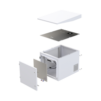 Gabinete PROFUNDO hasta 705 mm  de profundidad, de Exterior de 9UR con Ventiladores y Termostato, Se envía el Gabinete Armado, (Montaje a poste o torre se vende por separado).