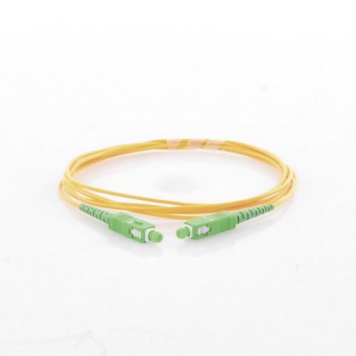 Jumper de Fibra Óptica Monomodo SC/APC SC/APC Simplex, Color Amarillo, 2 Metros (6.56 Pies)