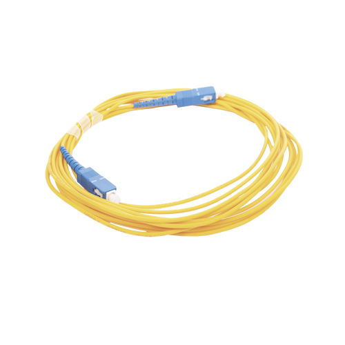 Jumper de Fibra Óptica Monomodo SC/UPC - SC/UPC Simplex, Color Amarillo, 5 Metros (16.40 Pies)