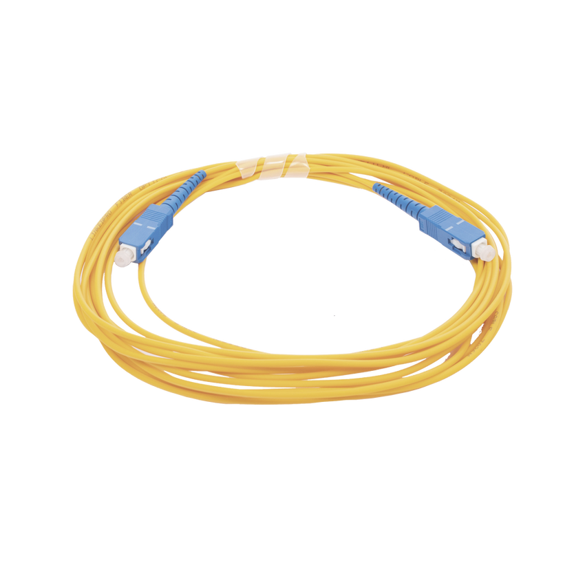 Jumper de Fibra Óptica Monomodo SC/UPC - SC/UPC Simplex, Color Amarillo, 5 Metros (16.40 Pies)
