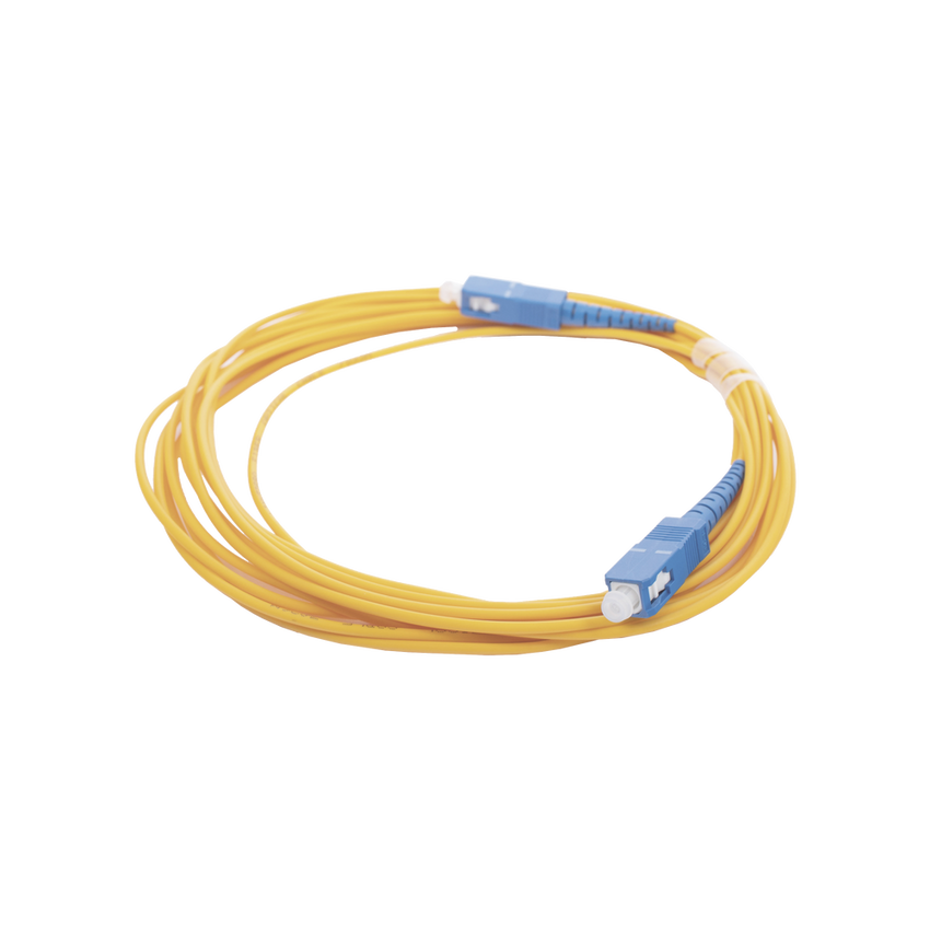 Jumper de Fibra Óptica Monomodo SC/UPC - SC/UPC Simplex, Color Amarillo, 5 Metros (16.40 Pies)