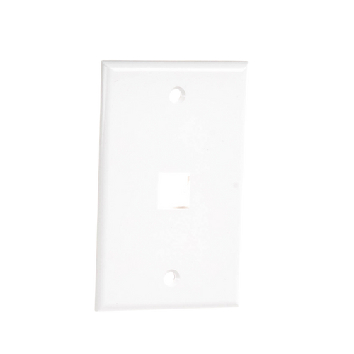 Placa de Pared de 1 Puerto, Keystone, Color Blanco