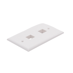 Placa de Pared de 2 Puertos, Keystone, Color Blanco