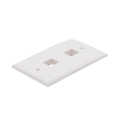 Placa de Pared de 2 Puertos, Keystone, Color Blanco