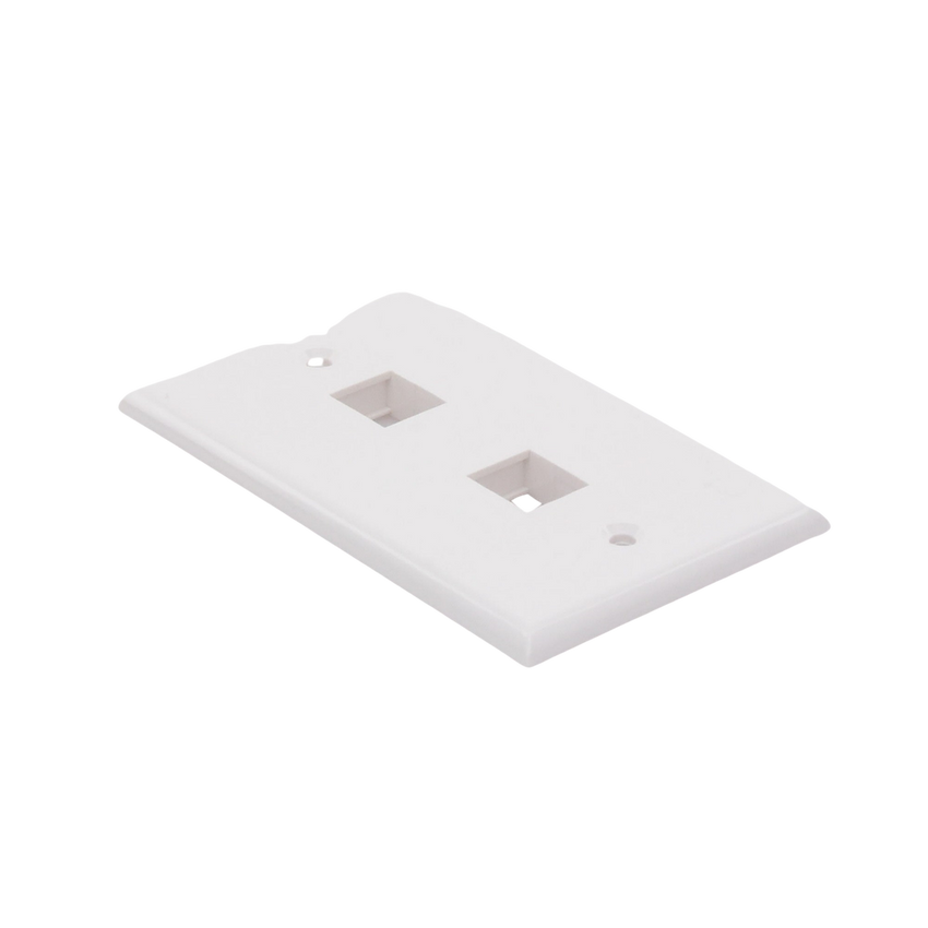 Placa de Pared de 2 Puertos, Keystone, Color Blanco