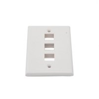 Placa de Pared de 3 Puertos, Keystone, Color Blanco