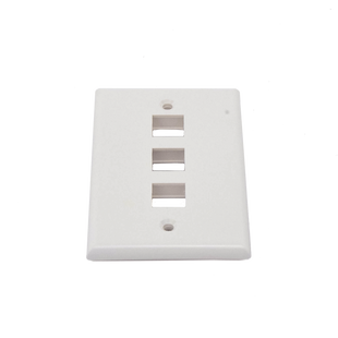 Placa de Pared de 3 Puertos, Keystone, Color Blanco