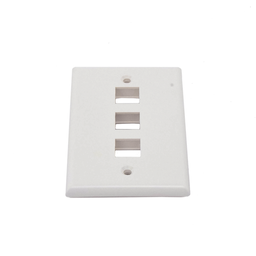 Placa de Pared de 3 Puertos, Keystone, Color Blanco