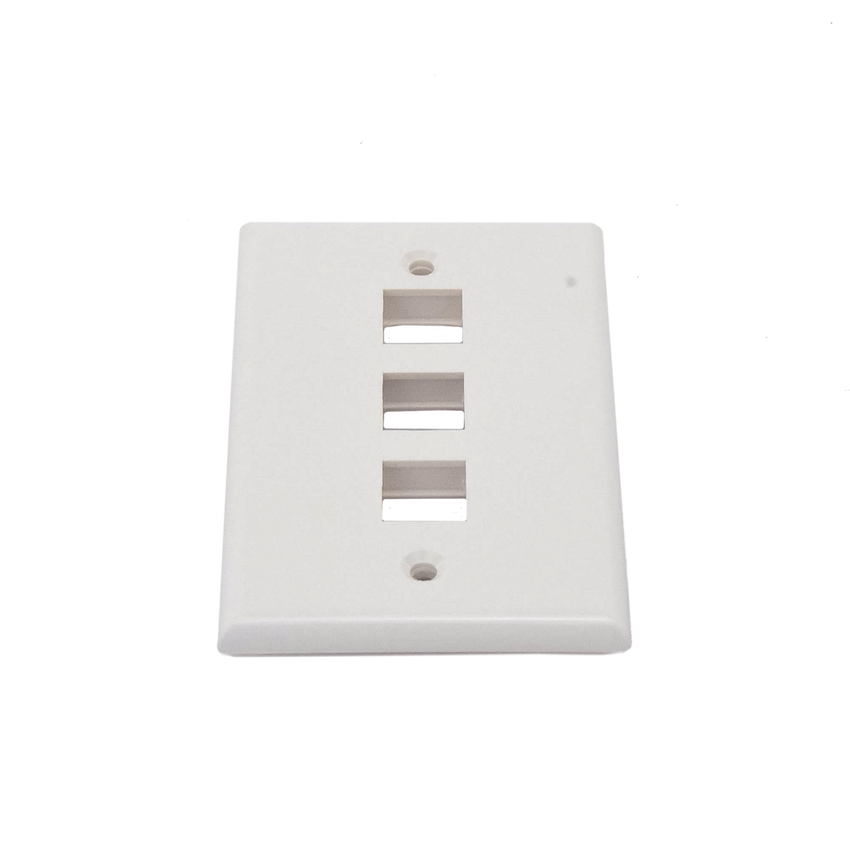 Placa de Pared de 3 Puertos, Keystone, Color Blanco
