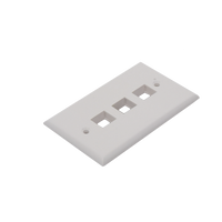 Placa de Pared de 3 Puertos, Keystone, Color Blanco