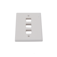 Placa de Pared de 3 Puertos, Keystone, Color Blanco