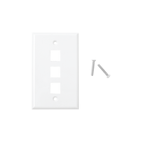 Placa de pared de 3 puertos, Keystone, Color Blanco