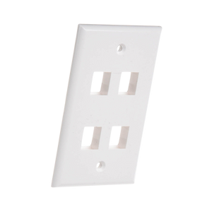 Placa de Pared de 4 Puertos, Keystone, Color Blanco