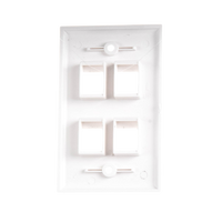 Placa de Pared de 4 Puertos, Keystone, Color Blanco