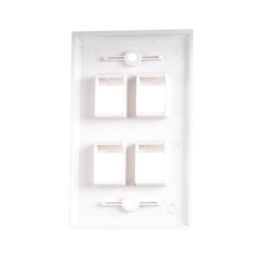 Placa de Pared de 4 Puertos, Keystone, Color Blanco