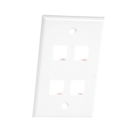 Placa de Pared de 4 Puertos, Keystone, Color Blanco