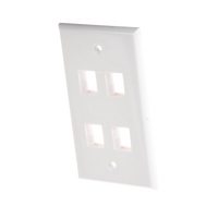 Placa de Pared de 4 Puertos, Keystone, Color Blanco