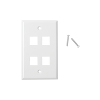 Placa de pared de 4 puertos, Keystone, Color Blanco