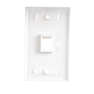 Placa de Pared de 1 Puerto, Keystone, con Espacio para Etiqueta, Color Blanco