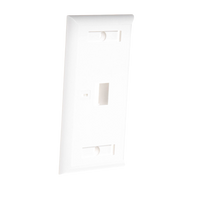 Placa de Pared de 1 Puerto, Keystone, con Espacio para Etiqueta, Color Blanco