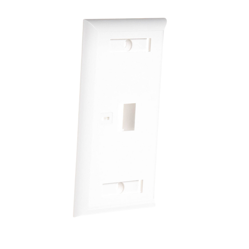 Placa de Pared de 1 Puerto, Keystone, con Espacio para Etiqueta, Color Blanco