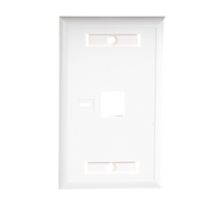 Placa de Pared de 1 Puerto, Keystone, con Espacio para Etiqueta, Color Blanco
