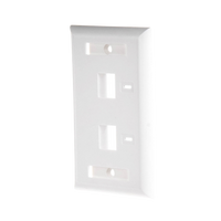 Placa de Pared de 2 Puertos, Keystone, con Espacio para Etiqueta, Color Blanco
