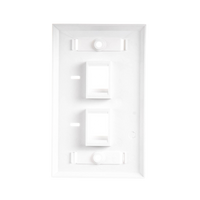 Placa de Pared de 2 Puertos, Keystone, con Espacio para Etiqueta, Color Blanco