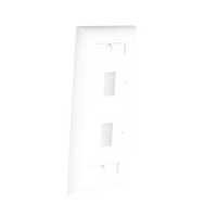 Placa de Pared de 2 Puertos, Keystone, con Espacio para Etiqueta, Color Blanco