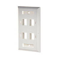 Placa de Pared de 4 Puertos, Keystone, con Espacio para Etiqueta, Color Blanco