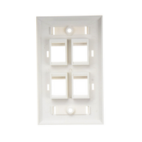 Placa de Pared de 4 Puertos, Keystone, con Espacio para Etiqueta, Color Blanco