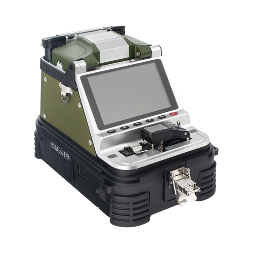 Fusionadora de Fibra Óptica Multimodo y Monomodo / 6 Motores / Alineación por Núcleo / OPM + VFL / Cleaver Eléctrico de un Solo Paso / Capacitación Remota Gratuita