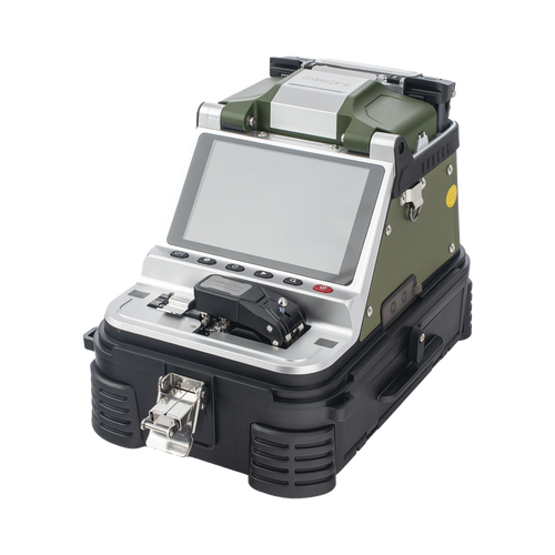 Fusionadora de Fibra Óptica Multimodo y Monomodo / 6 Motores / Alineación por Núcleo / OPM + VFL / Cleaver Eléctrico de un Solo Paso / Capacitación Remota Gratuita