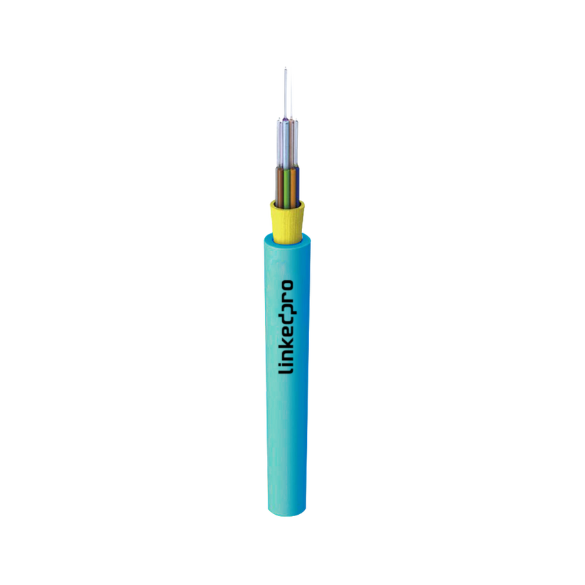 Cable de Fibra Óptica Multimodo OM3 50/125, 6 Hilos, para Interior, Tight Buffer 900µm, OFNR Riser, Dieléctrica, Precio Por Metro, (Hasta 2000 Metros en un Solo Tramo de Cable)
