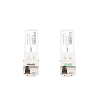 Transceptores Ópticos Industriales Bidireccionales SFP+ (Mini-Gbic) / Monomodo 1270 & 1330 nm / 10 Gbps / 10GBASE / Conector LC/UPC Simplex / DDM / Hasta 5 km / 2 Piezas