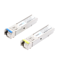 Transceptores Ópticos Industriales Bidireccionales SFP (Mini-Gbic) / Monomodo 1310 & 1550 nm / 1.25 Gbps / 1000BASE-BX / Conector LC/UPC Simplex / DDM / Hasta 10 km / 2 Piezas