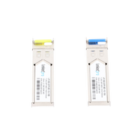 Transceptores Ópticos Industriales Bidireccionales SFP (Mini-Gbic) / Monomodo 1310 & 1550 nm / 1.25 Gbps / 1000BASE-BX / Conector LC/UPC Simplex / DDM / Hasta 10 km / 2 Piezas