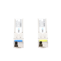 Transceptores Ópticos Industriales Bidireccionales SFP (Mini-Gbic) / Monomodo 1310 & 1550 nm / 1.25 Gbps / 1000BASE-BX / Conector LC/UPC Simplex / DDM / Hasta 10 km / 2 Piezas