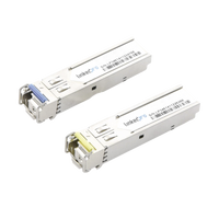 Transceptores Ópticos Industriales Bidireccionales SFP (Mini-Gbic) / Monomodo 1310 & 1550 nm / 1.25 Gbps / 1000BASE-BX / Conector LC/UPC Simplex / DDM / Hasta 10 km / 2 Piezas