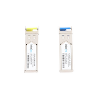 Transceptores Ópticos Industriales Bidireccionales SFP (Mini-Gbic) / Monomodo 1310 & 1550 nm / 1.25 Gbps / 1000BASE-BX / Conector LC/UPC Simplex / DDM / Hasta 20 km / 2 Piezas