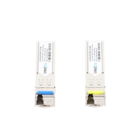 Transceptores Ópticos Industriales Bidireccionales SFP (Mini-Gbic) / Monomodo 1310 & 1550 nm / 1.25 Gbps / 1000BASE-BX / Conector LC/UPC Simplex / DDM / Hasta 20 km / 2 Piezas