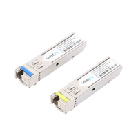 Transceptores Ópticos Industriales Bidireccionales SFP (Mini-Gbic) / Monomodo 1310 & 1550 nm / 1.25 Gbps / 1000BASE-BX / Conector LC/UPC Simplex / DDM / Hasta 5 km / 2 Piezas