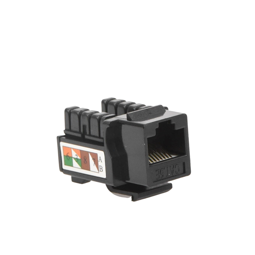 Módulo Jack Keystone Cat5e con Terminación 110 (Punchdown) para Faceplate - Color Negro