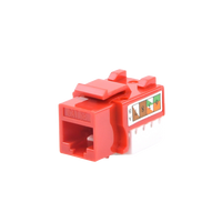 Módulo Jack Keystone Cat5e con Terminación 110 (Punchdown) para Faceplate - Color Rojo