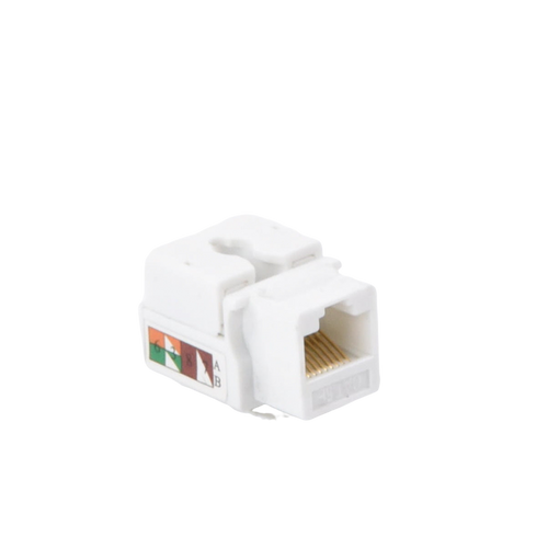 Módulo Jack Keystone Cat5e con Terminación 110 (Punchdown) para Faceplate - Color Blanco