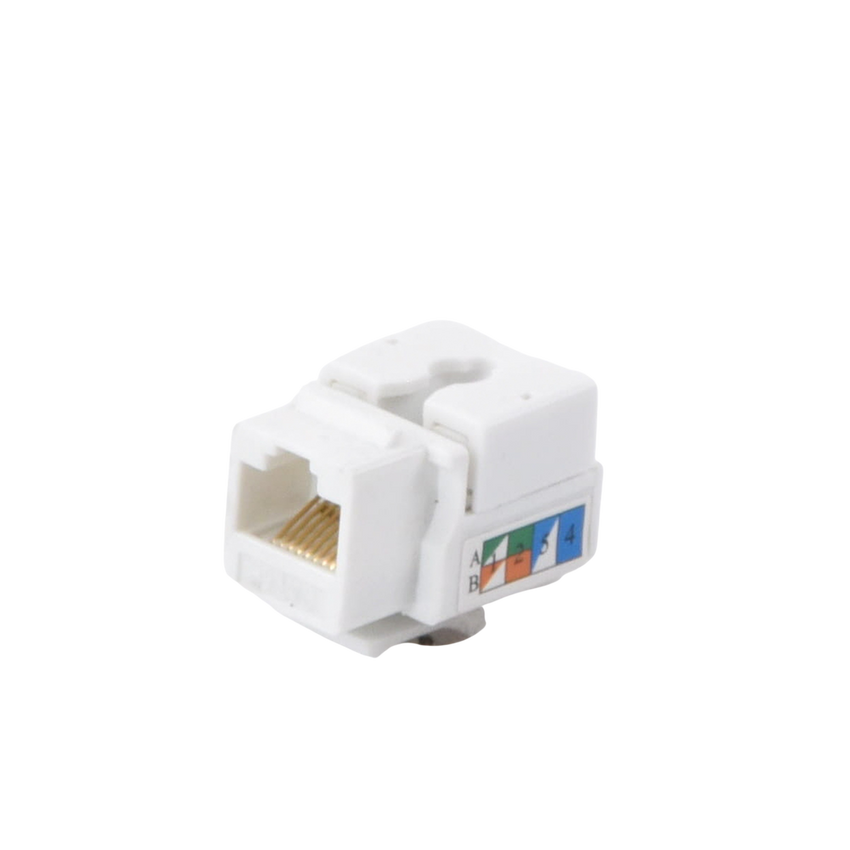 Módulo Jack Keystone Cat5e con Terminación 110 (Punchdown) para Faceplate - Color Blanco