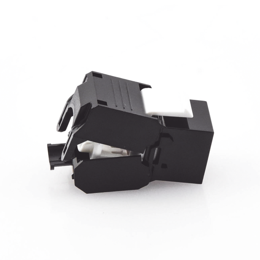 Módulo Jack Keystone Cat5e (Toolless), con Terminación en Ángulo 180 - Color Negro, Compatible con Faceplate y Patchpanel Linkedpro