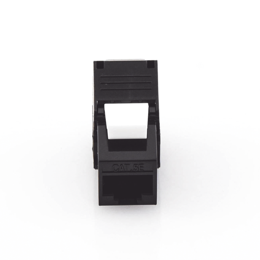 Módulo Jack Keystone Cat5e (Toolless), con Terminación en Ángulo 180 - Color Negro, Compatible con Faceplate y Patchpanel Linkedpro